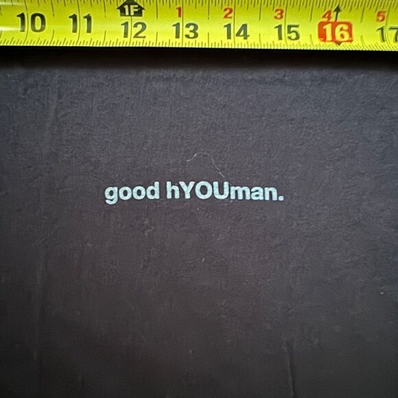 good hYOUman black short sleeved T-shirt dress with white text M - Picture 14 of 14